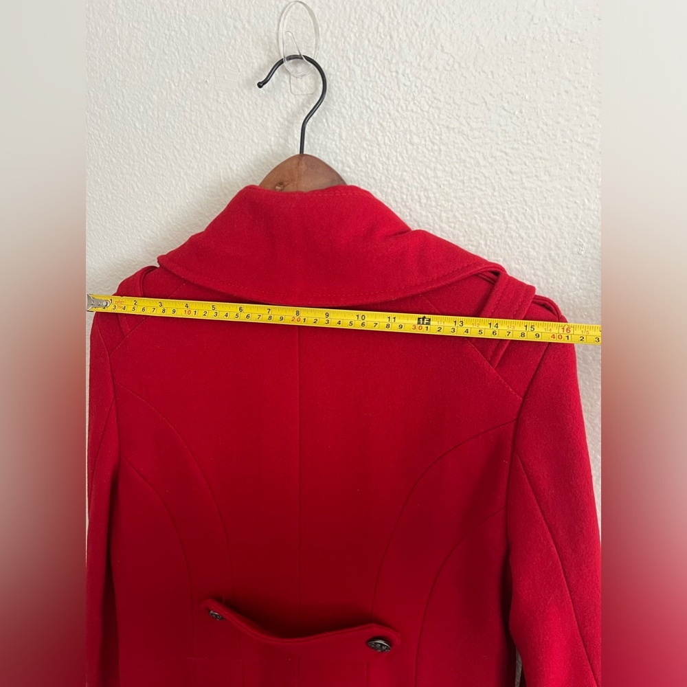 Vintage Guess Los Angeles Red Button Up Wool Blend Peacoat Size M - Picture 12 of 16